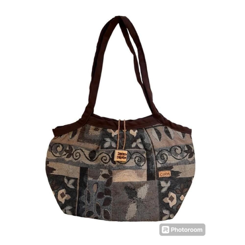 Cuba Brown Gray Tote Bag